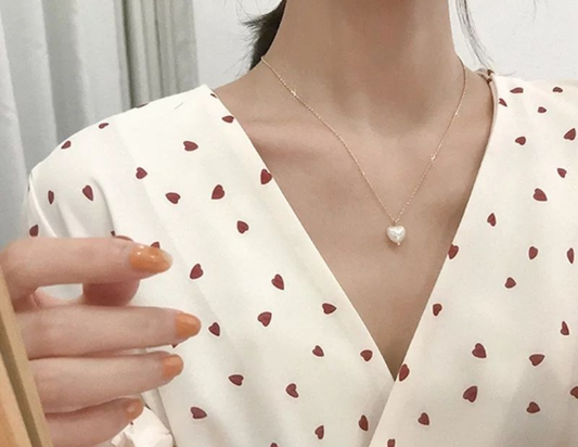 Pearl Heart Pendant Necklace