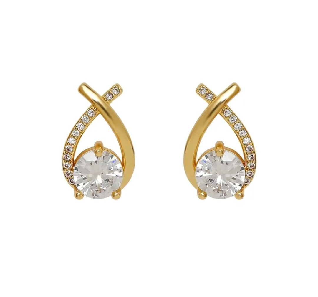 Elegant Twist Crystal Stud Earrings