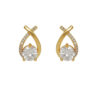 Elegant Twist Crystal Stud Earrings