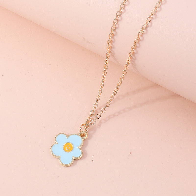 Smiley Flower Pendant Necklace Collection