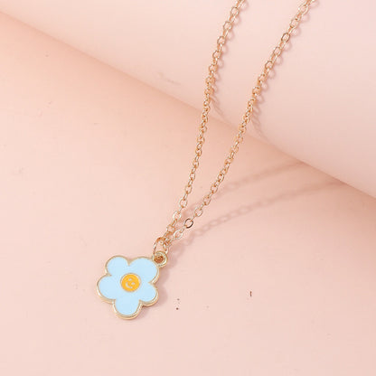 Smiley Flower Pendant Necklace Collection