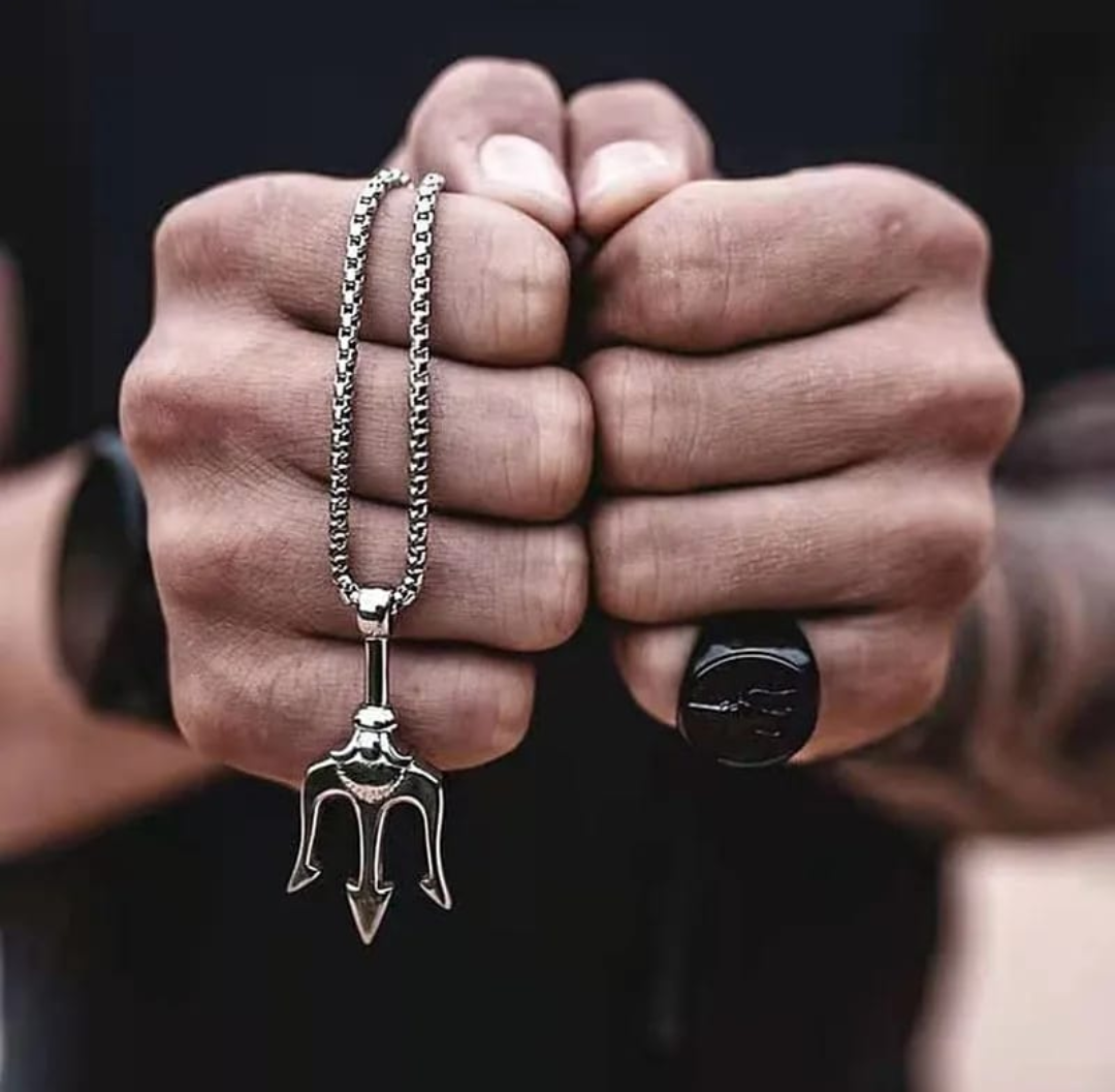 Titan Trident Pendant Necklace