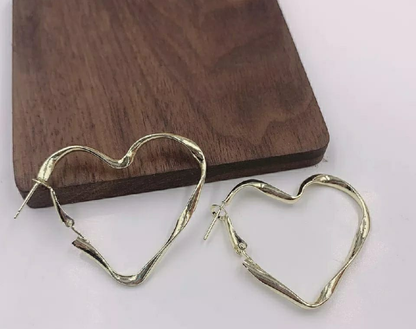 Minimalist Heart Hoop Earrings