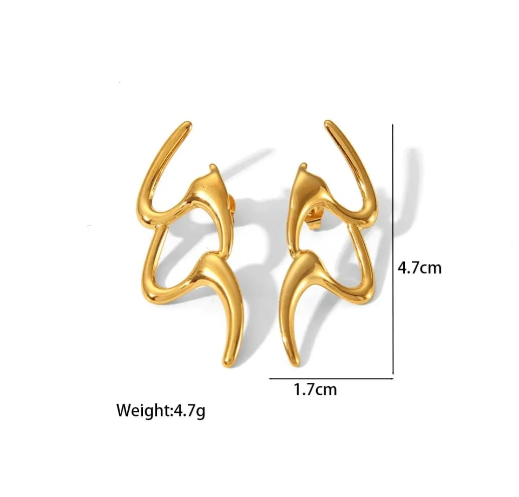 Dual Heart Sculpt Earrings