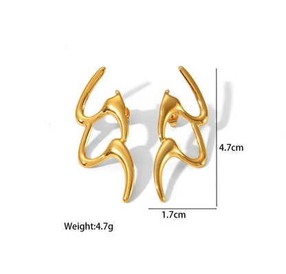 Dual Heart Sculpt Earrings