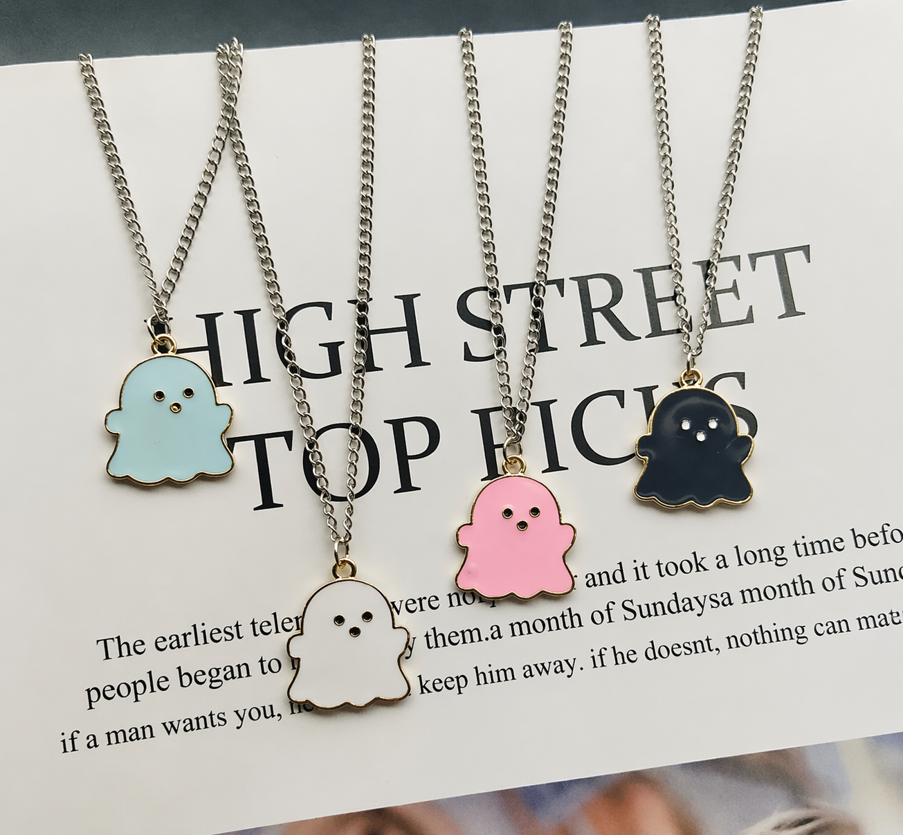 Cute Ghost Charm Pendant Necklace