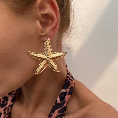 ✨ Gold Starfish Statement Earrings