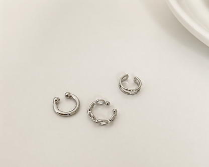 Minimal Silver Ear Cuff Set – Effortless Everyday Style