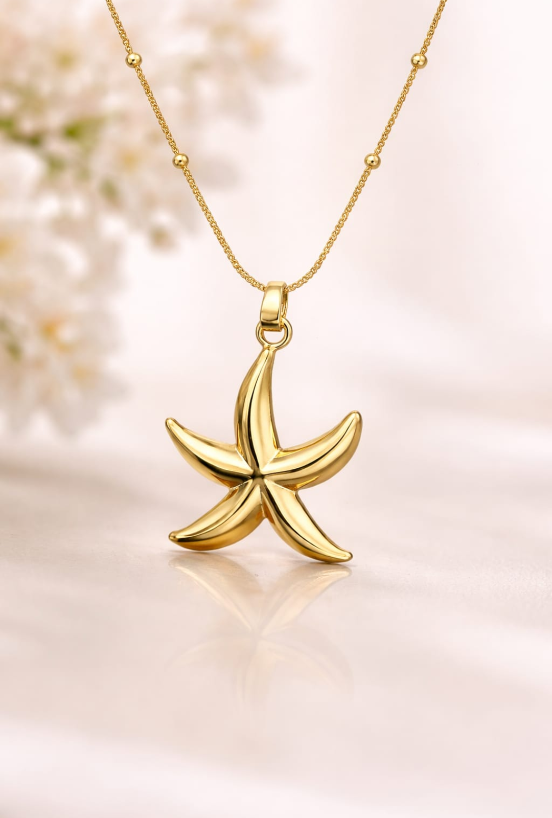 Gold Starfish Pendant Necklace