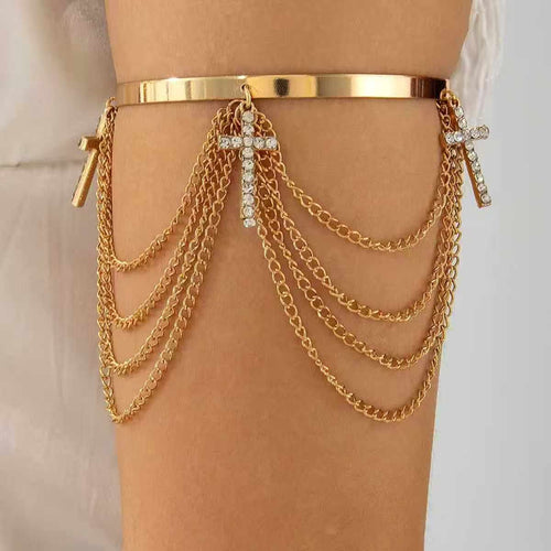 Luxury Gold Cross Tassel Armlet for Women