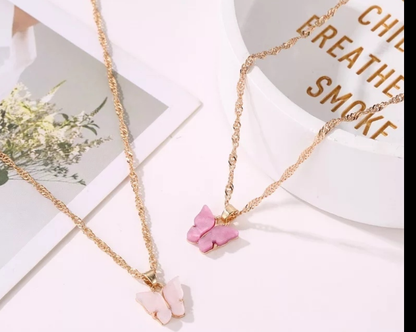 Pastel Butterfly Pendant Necklace