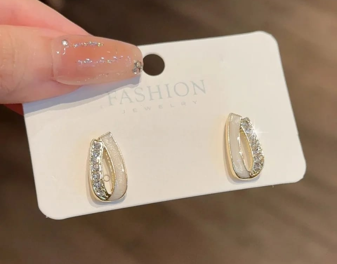 Modern Twist Crystal Accent Earrings