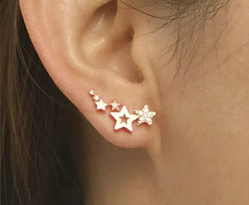Celestial Star Ear Cuff Stud Earrings