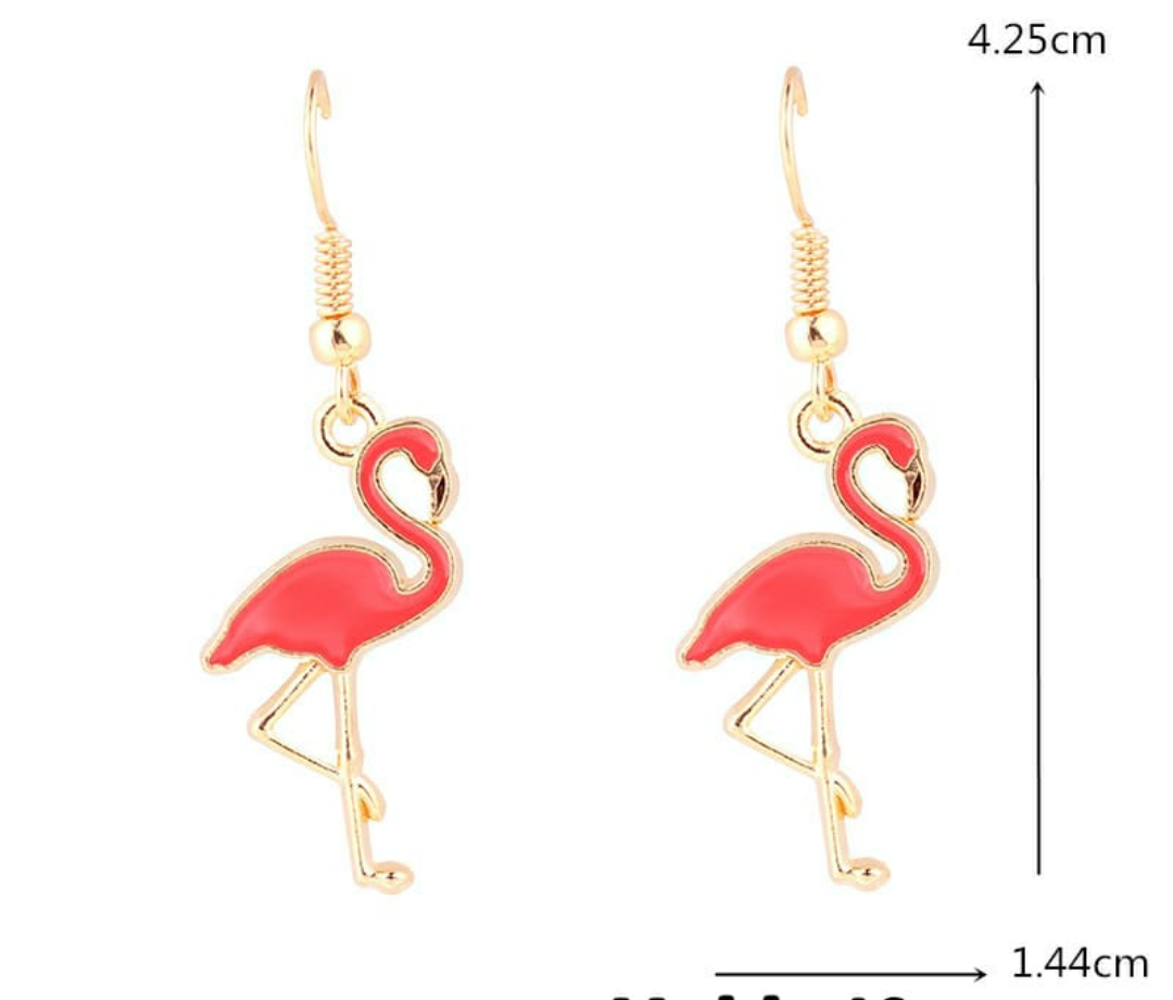 The Tropical Flamingo Drop Earrings