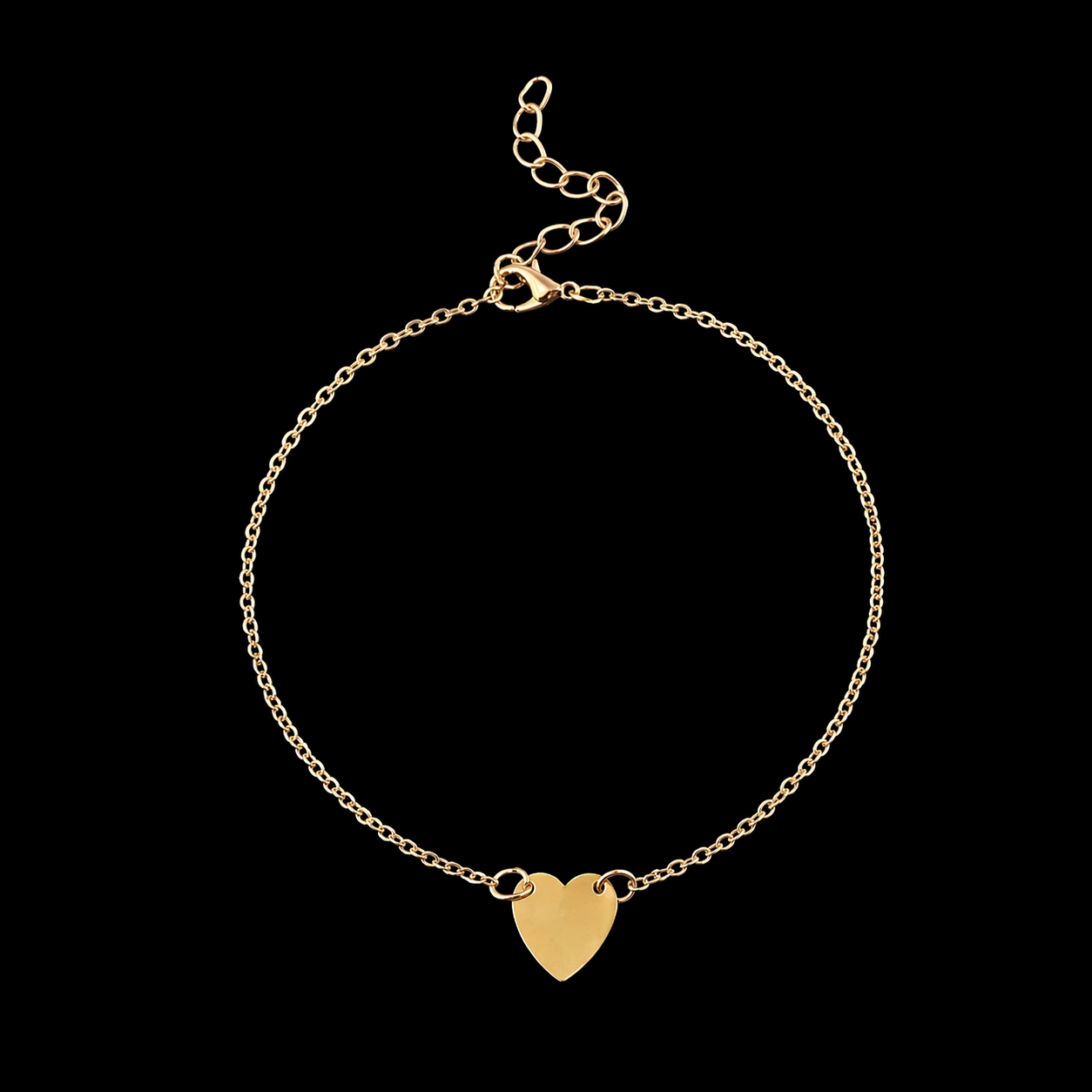 Minimal Heart Charm Anklet