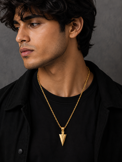 Arrowhead Pendant Necklace for Men – Geometric Statement Chain