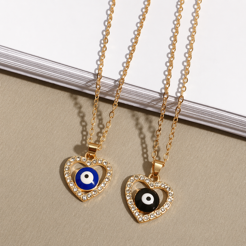 Evil Eye Heart Crystal Necklace