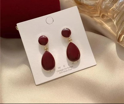 Classic Teardrop Gem Statement Earrings