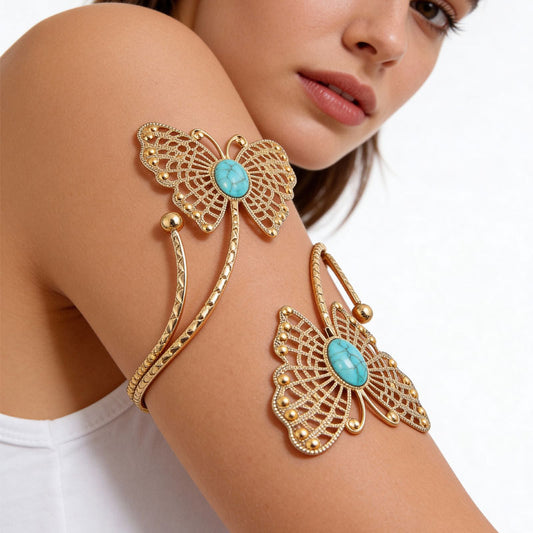Butterfly Turquoise Gold Armlet