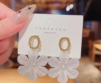Elegant Blossom Floral Drop Earrings