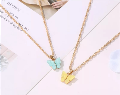 Pastel Butterfly Pendant Necklace
