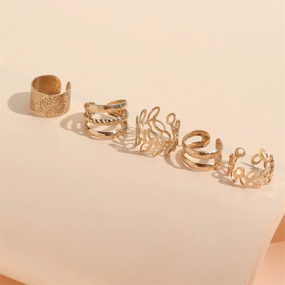 Gold & Silver Ear Cuff Set – Stylish Non-Piercing Ear Wrap