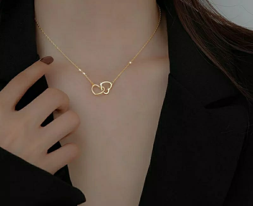 Linked Hearts Minimalist Necklace