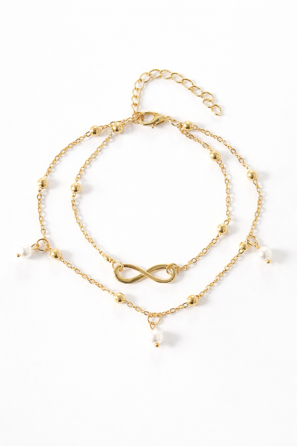 ✨ Elegant Infinity Pearl Anklet