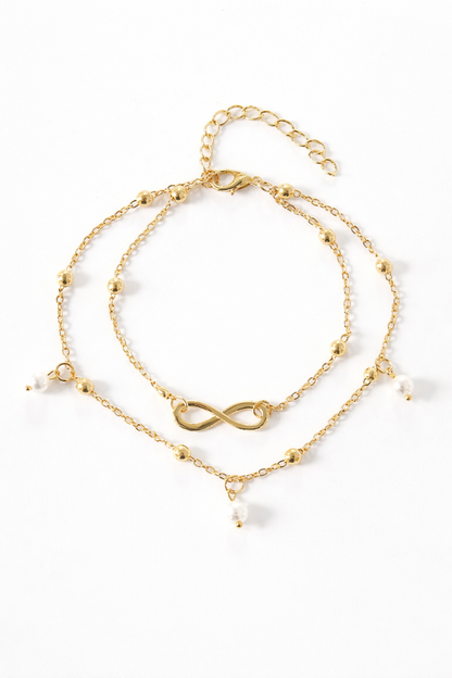 ✨ Elegant Infinity Pearl Anklet