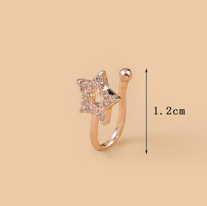 Gold Star Nose Stud with Gemstone Accents