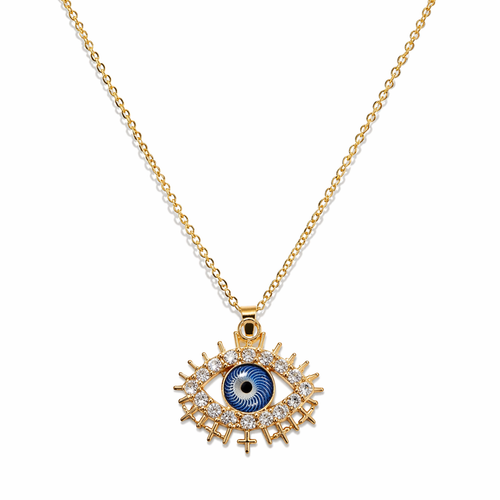 Evil Eye Crystal Pendant Necklace