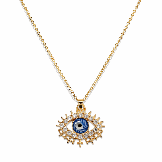 Evil Eye Crystal Pendant Necklace