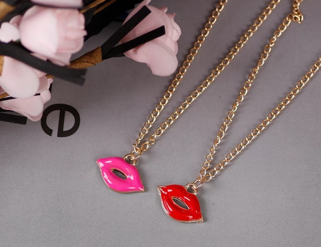 Glossy Lip Charm Necklace