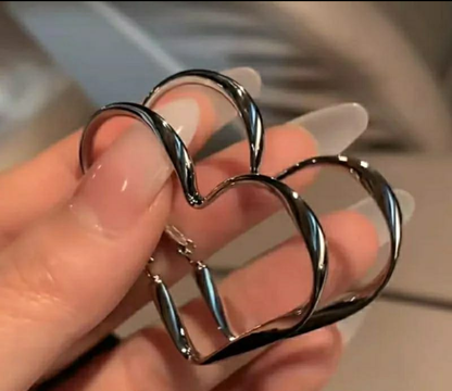 Minimalist Heart Hoop Earrings