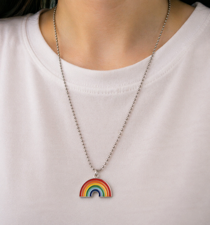 Rainbow Arc Pendant Necklace