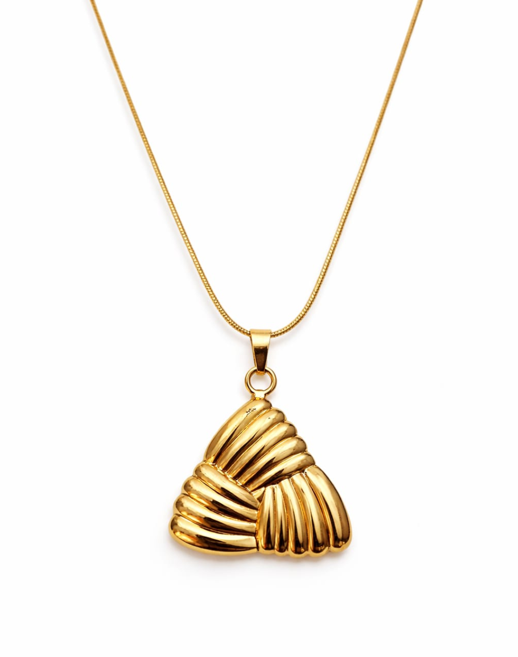 Golden Twisted Heart Pendant Necklace
