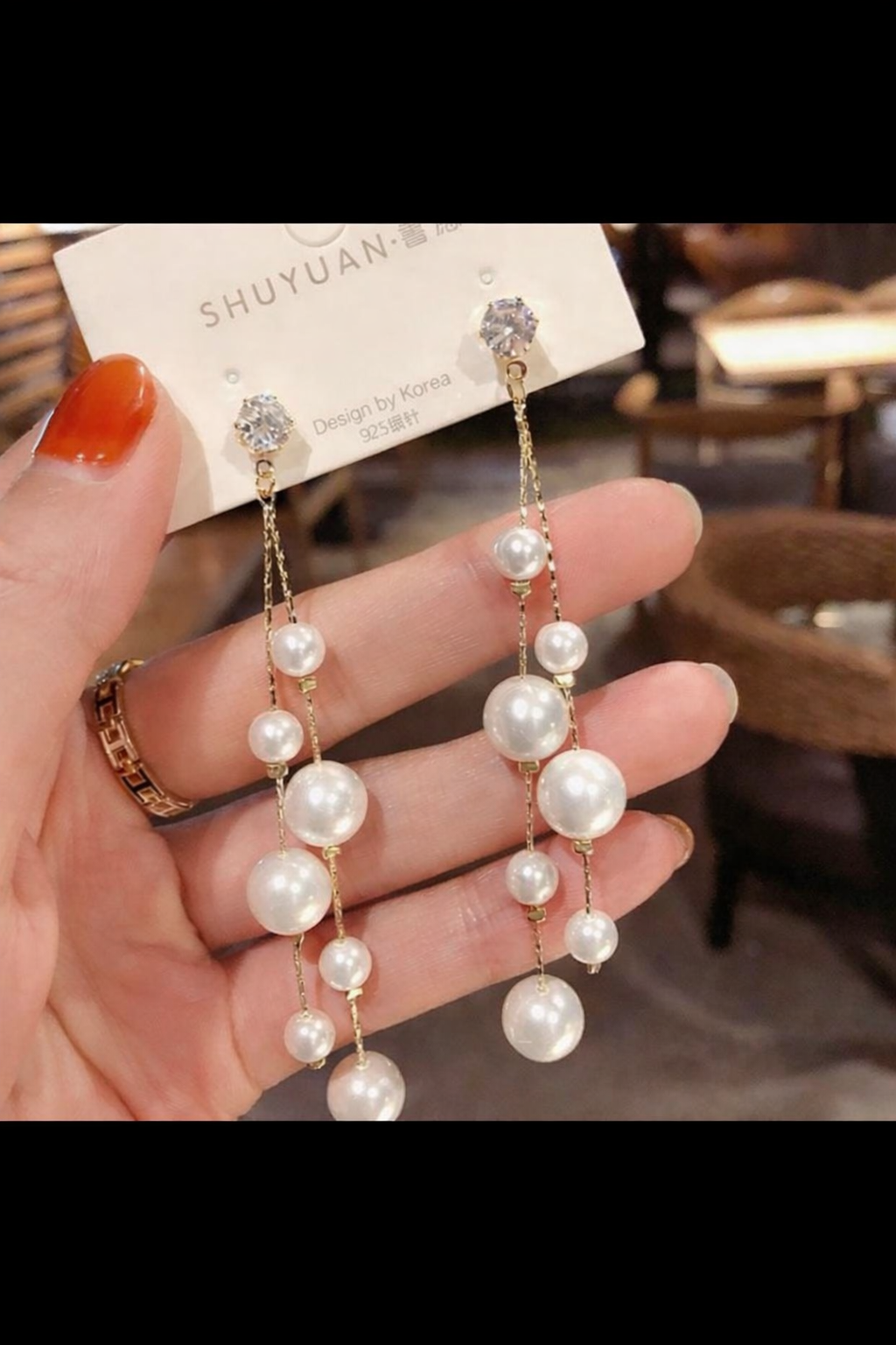 Luxe Pearl Cascade Chain Earrings