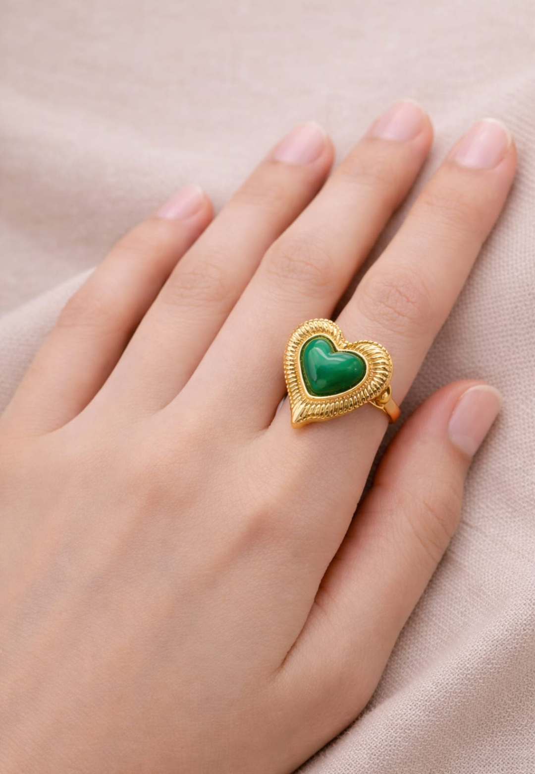 Classic Heart Enamel Statement Ring