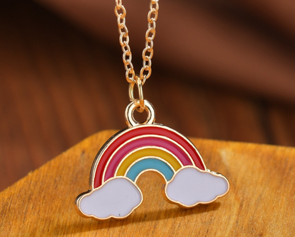 Colorful Rainbow Charm Pendant Necklace