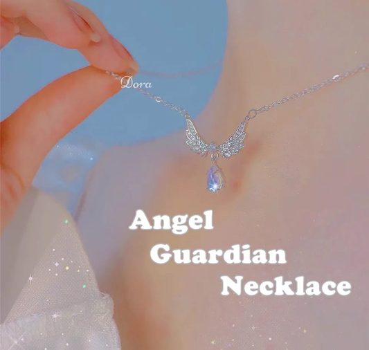 Angel Wing Crystal Drop Necklace