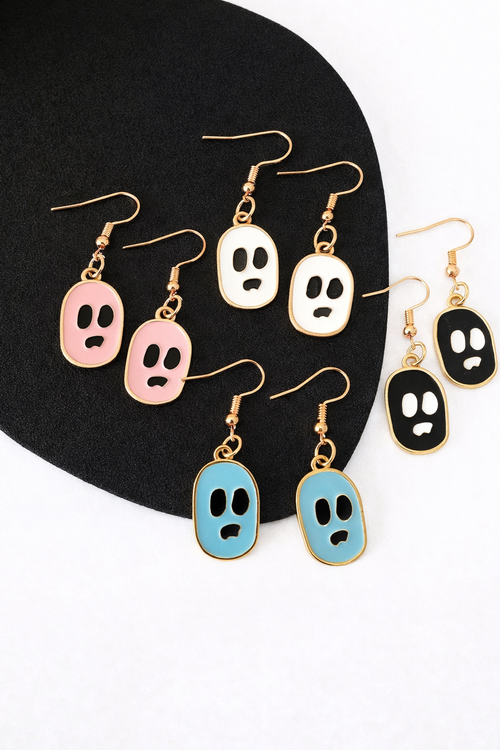 Cute Cartoon Mask Face Dangle Earrings