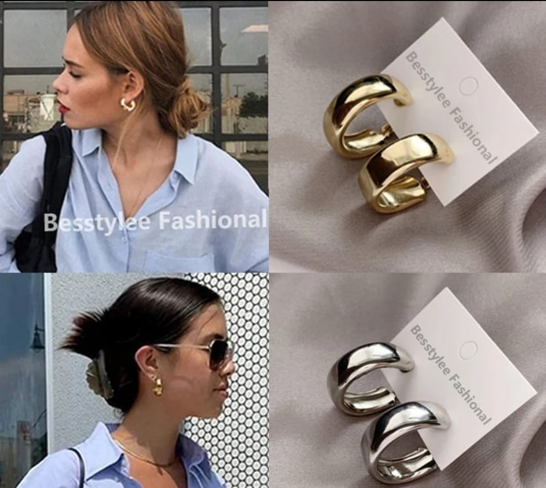 Minimalist Chunky Hoop Earrings