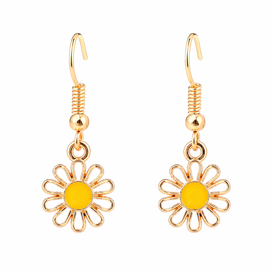 Daisy Enamel Drop Earrings