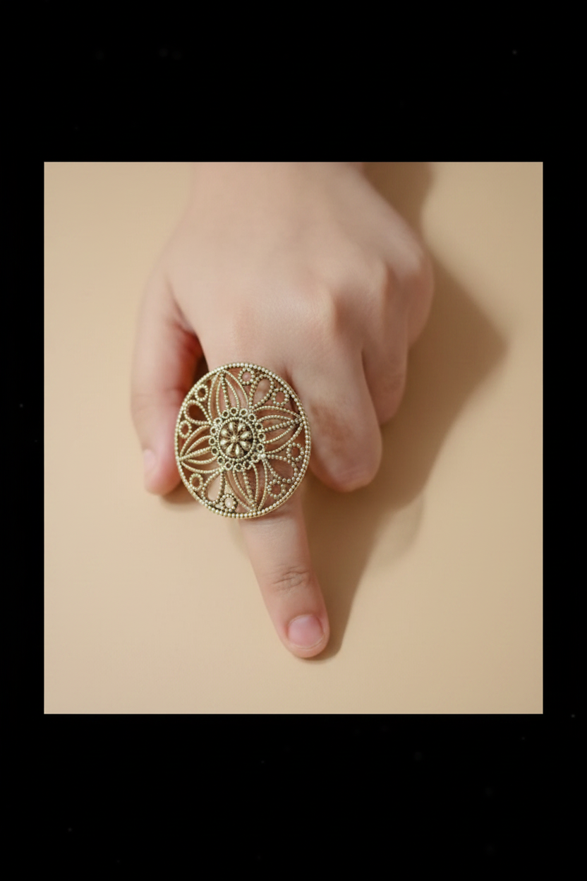 Vintage Floral Statement Ring 🌼✨