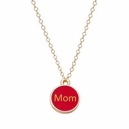 Elegant “Mom” Engraved Pendant Necklace