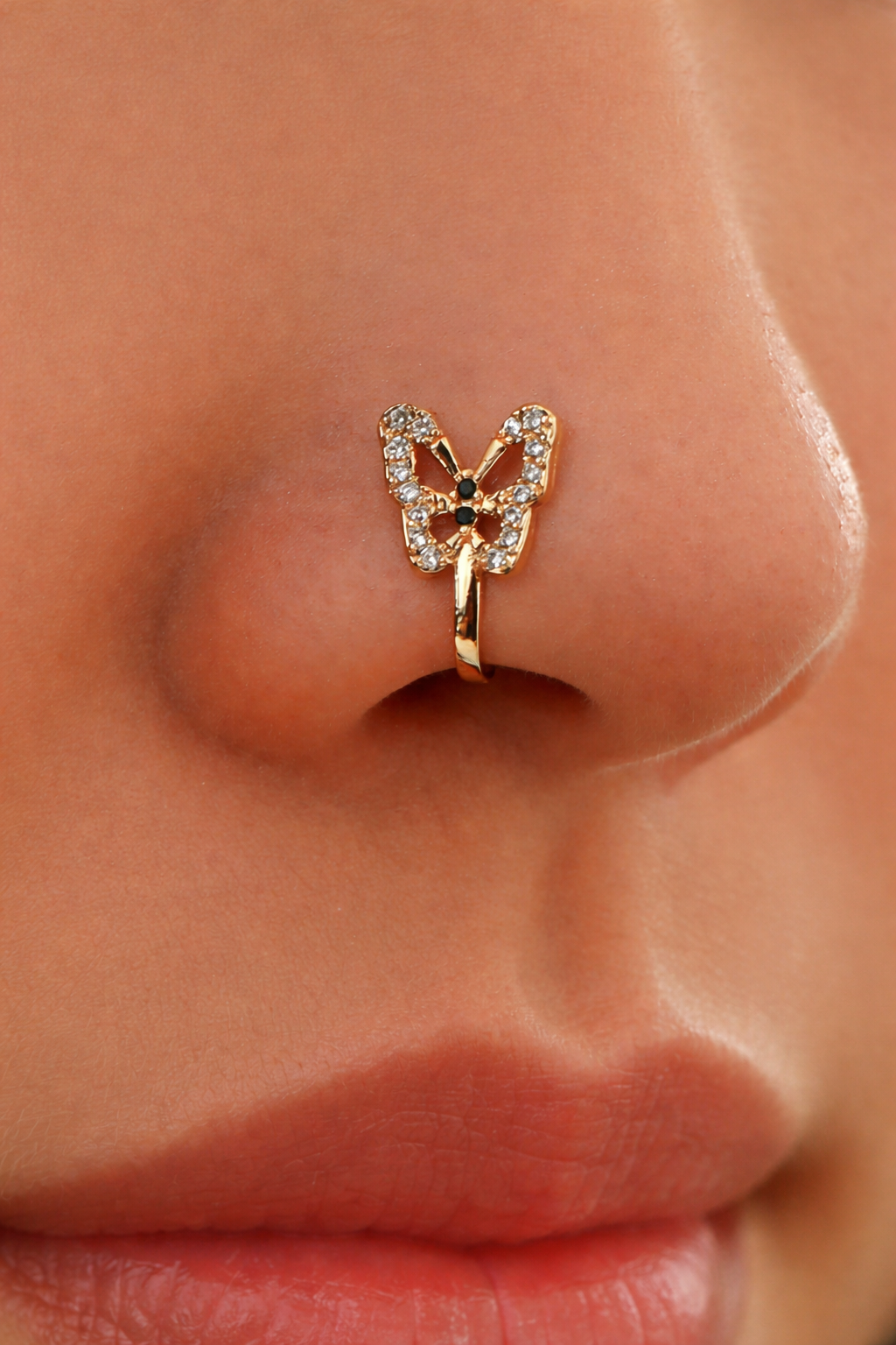 Butterfly - shaped nose pin