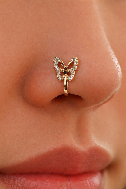 Butterfly - shaped nose pin