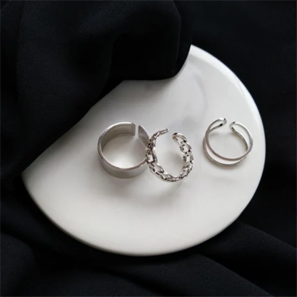 Silver-Tone Minimalist Adjustable Ring
