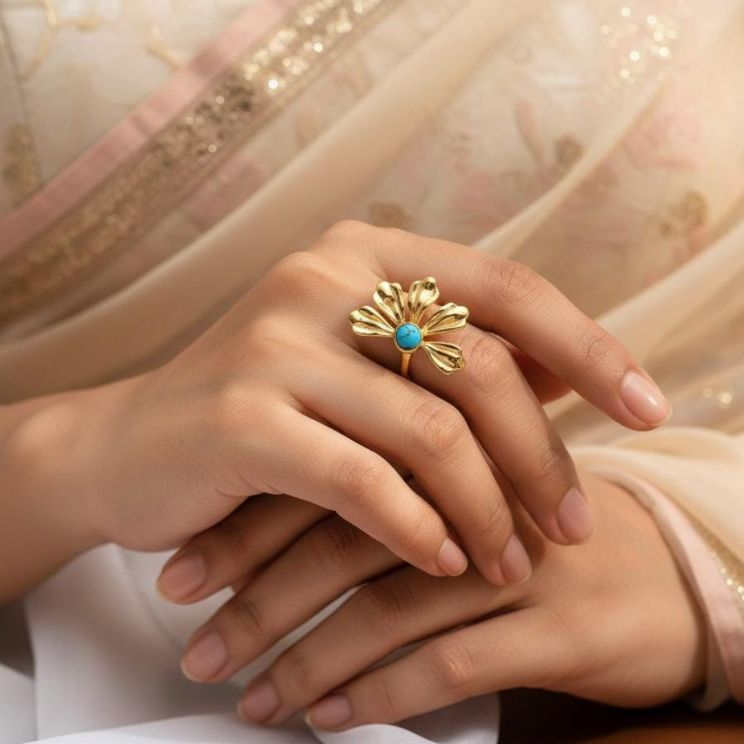 Azure Bloom Statement Ring