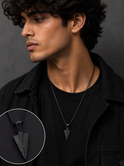 Arrowhead Pendant Necklace for Men – Geometric Statement Chain